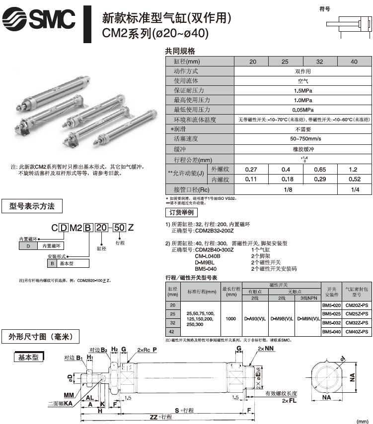 SMC標準氣缸