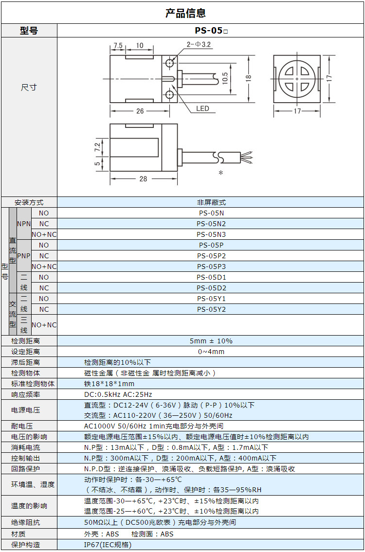 方型接近開關(guān)